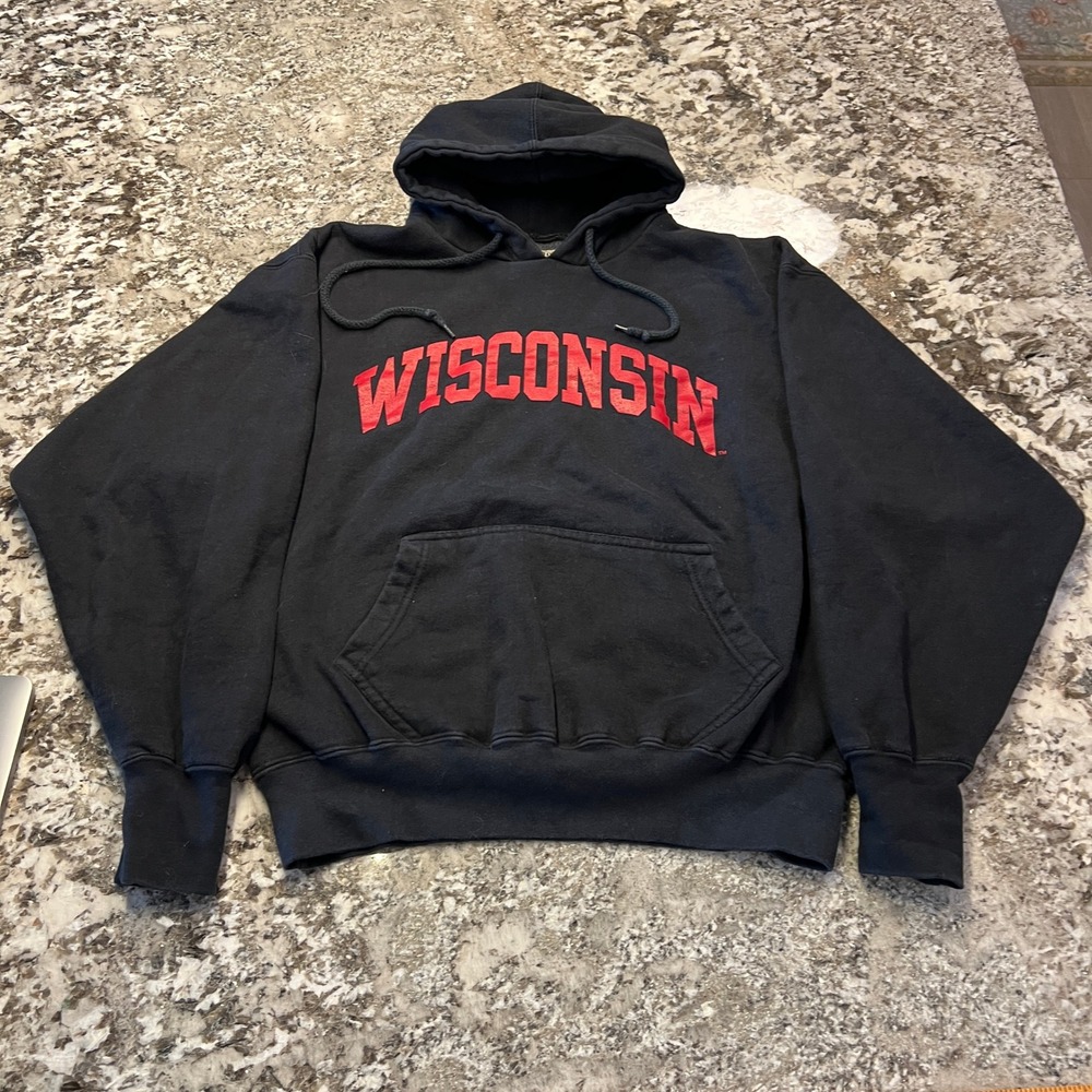 Vintage 2000s Steve and Barrys Wisconsin Badgers Hoodie Black S/M 477124